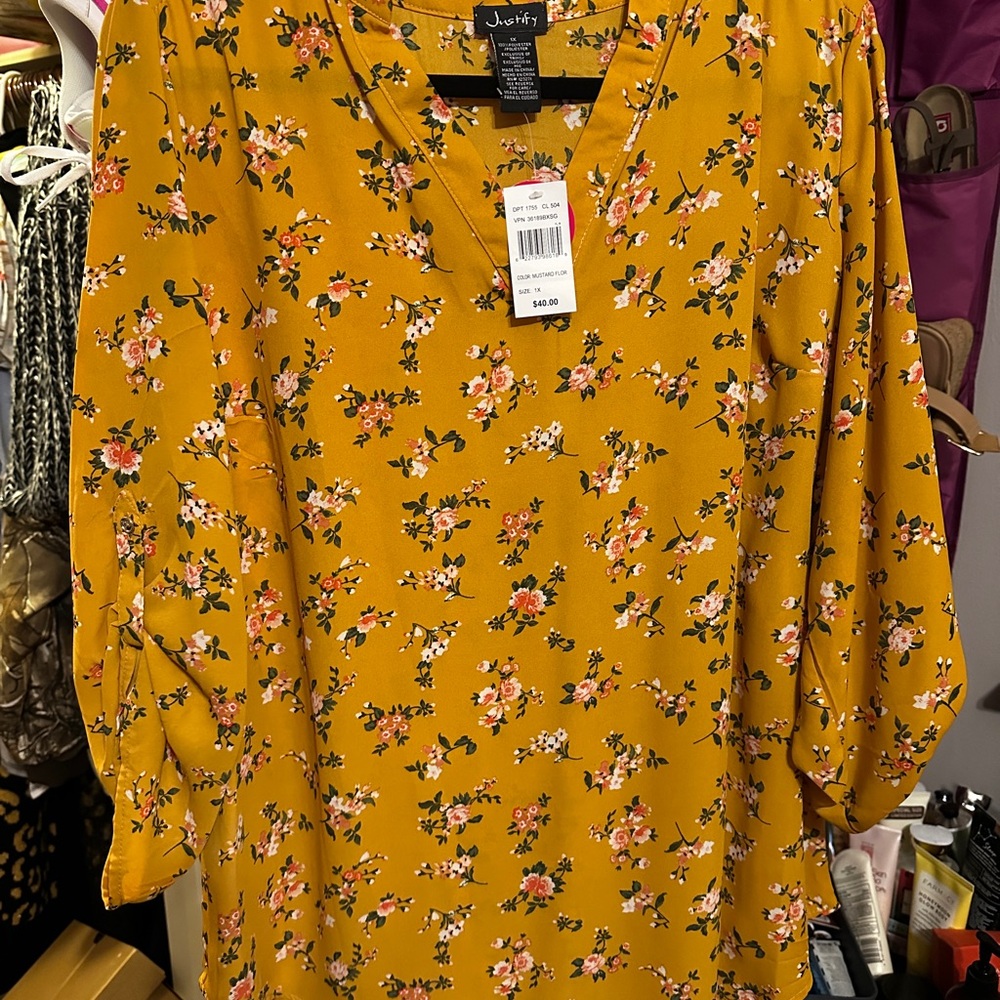 Justify Mustard Floral Top